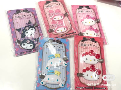 Sanrio｜ Bangs Clip Deluxe华丽水钻脸型刘海夹/发夹/1对入｜约5.3×1×4cm