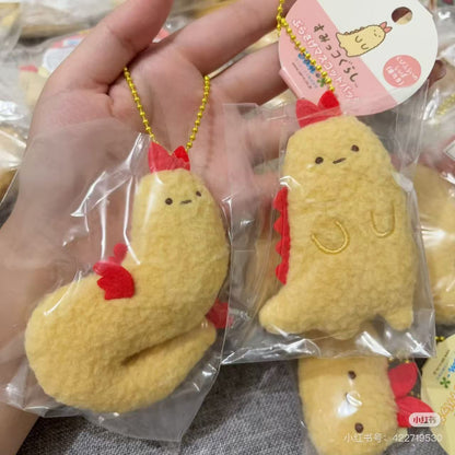 Sumikko gurashi｜What if Evolved Ebifurai no Shippo Fried Shrimp Tail Plush Badge With Ball Chain｜80×60×25mm approx.