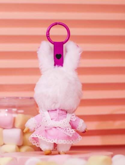 Monchhichi｜Sekiguchi lace DRESS Mascot Holder /Plush Keychain｜H14cmapprox.
