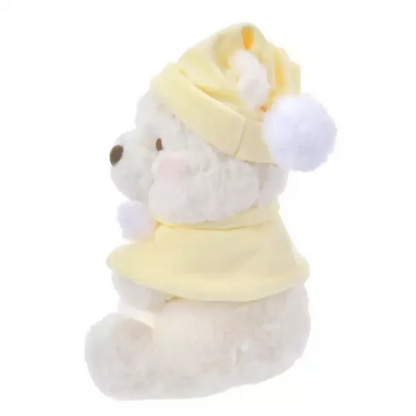 Disney迪士尼｜Plush Toy (S）/ White Pooh Fruit Latte Color Cape 东迪冬日限定水果拿铁色睡衣睡帽斗篷系列可爱角色坐姿毛绒玩偶/公仔/S号｜约28×17×19cm