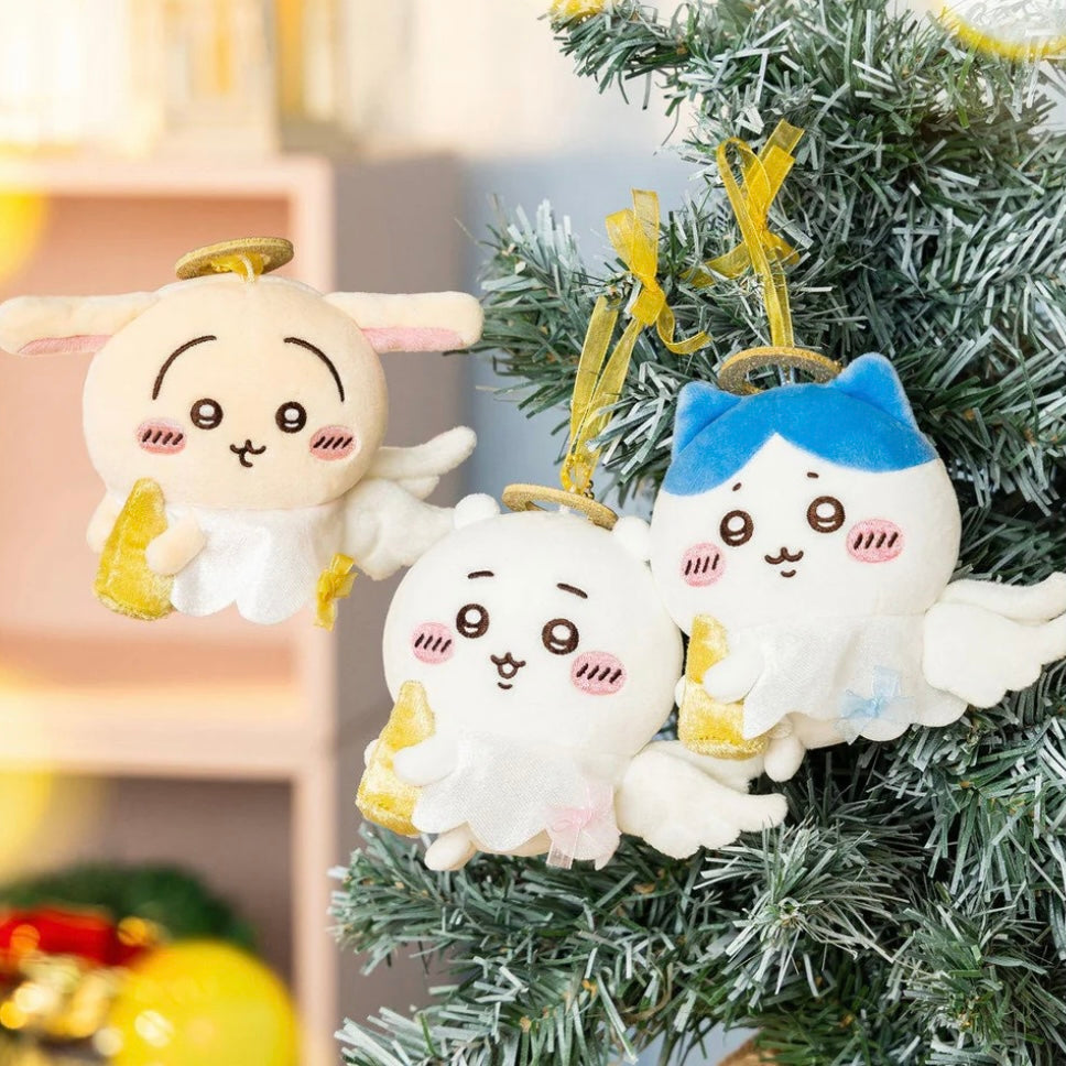 Chiikawa｜Nagano christmas Fluffy Angel  Mascot Holder /Plush Keychain｜H105×W80×D55mm approx.