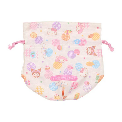 Sanrio三丽鸥｜Drawstring Purse - Japanese Pastel日式粉彩抽绳束口巾着/收纳包｜约22×10.5×23cm