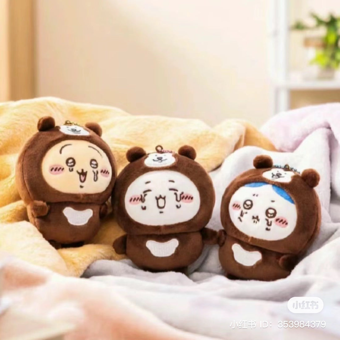 【限购1】Chiikawa 吉伊卡哇｜Nagano Characters Malay bearIs covered Mascot马来熊限定哭唧唧表情毛绒玩偶挂件/包挂｜约H110 x W80 x D50mm