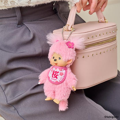 Monchhichi｜Sakura Girl Mascot Holder /Plush Keychain｜H15×W8.5×D5.5cm approx.
