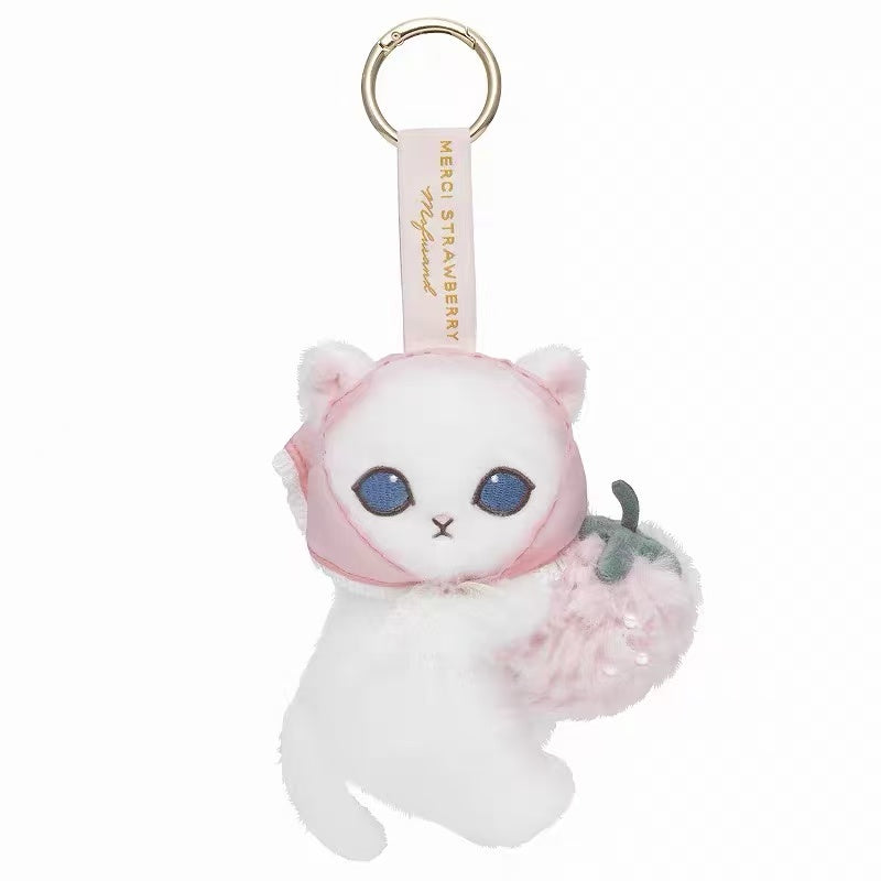 Mofusand｜Merci Strawberry Fruit Cat Mascot Holder /Plush Keychain｜170×130×90mm approx.