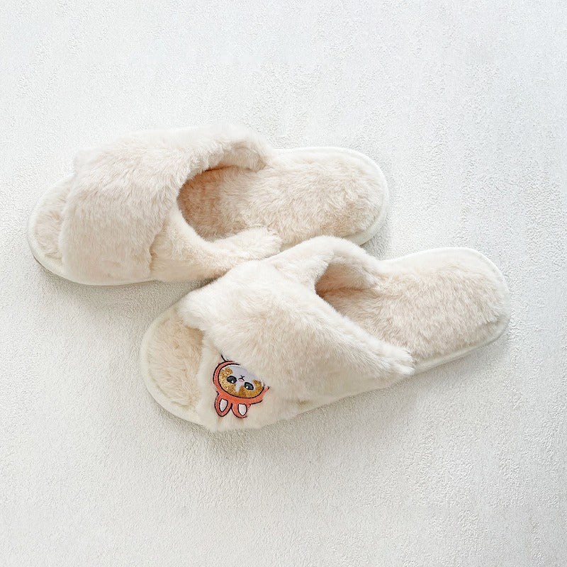 Mofusand｜Hyoko and Cross Band Slippers｜Free (~ 23cm)