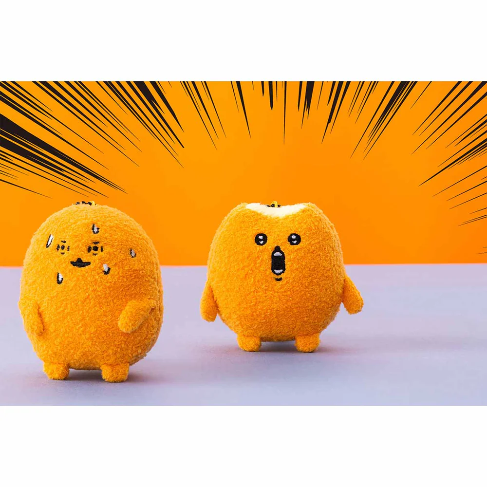 Nagano自嘲熊｜ Characters Petit Mini Mascot (Mogura Croquette / Tomogui))鼹鼠可乐饼/薯饼流汗尖叫毛绒挂件/包挂｜约H90 x W70 x D50mm