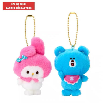 Sanrio｜swimmer (2nd Edition) Mascot Holder /Plush Keychain｜W6×D3.5×H11cm approx.