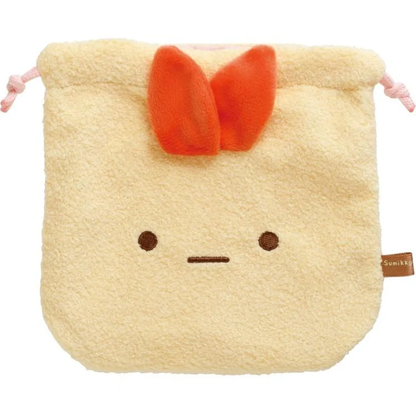 Sumikko gurashi｜Fluffy Face Plush Drawstring Bag｜150×155mm approx.