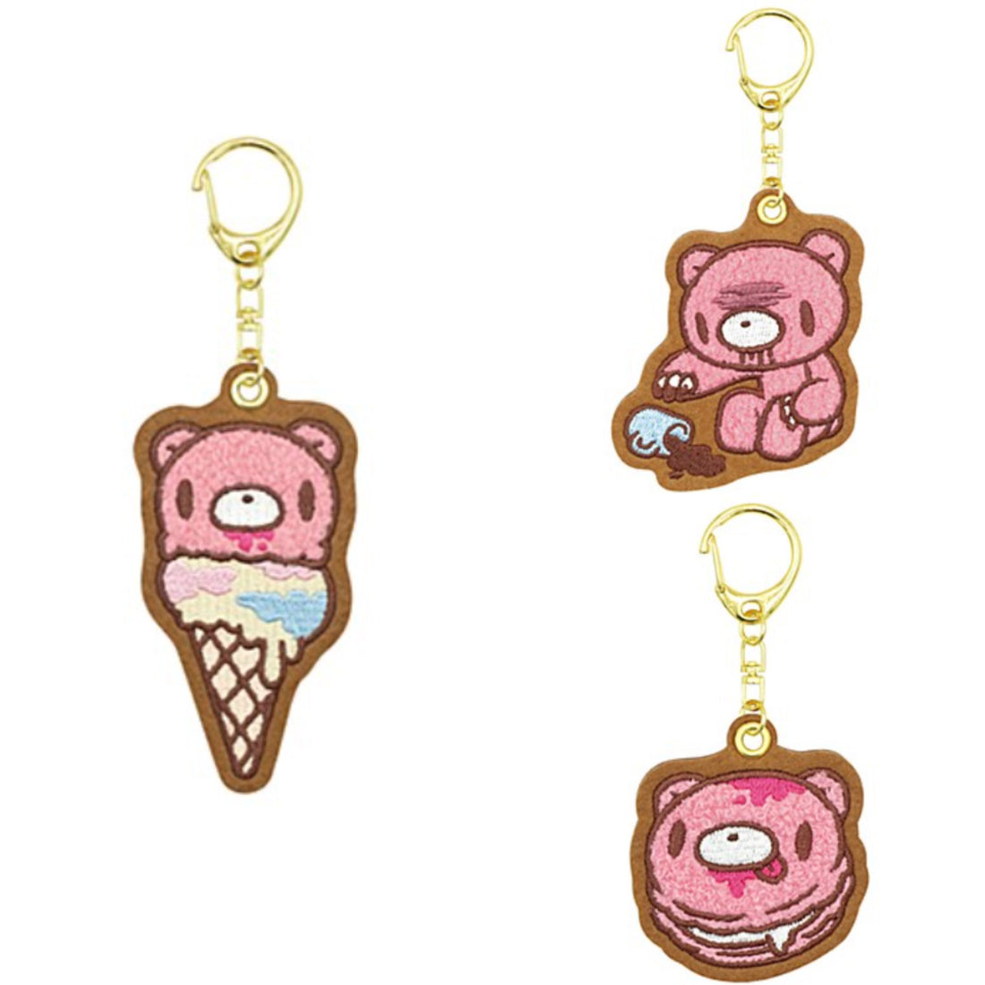 Gloomy Bear|Chenille Embroidery Felt Keychain/Keyring|10.2 x4.4 x 0.5cm approx.