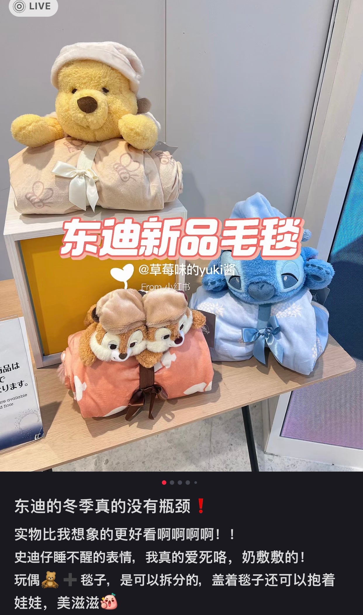 Disney｜毛茸茸角色公仔盖毯/可拆分成玩偶?毯子｜高約 70 x 寬 100cm