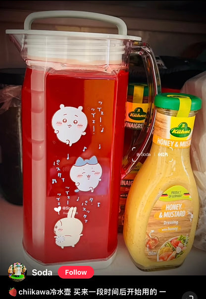 chiikawa｜特殊防污渍粘附加工大容量冷水壶/水果榨汁存储容器｜1.2L