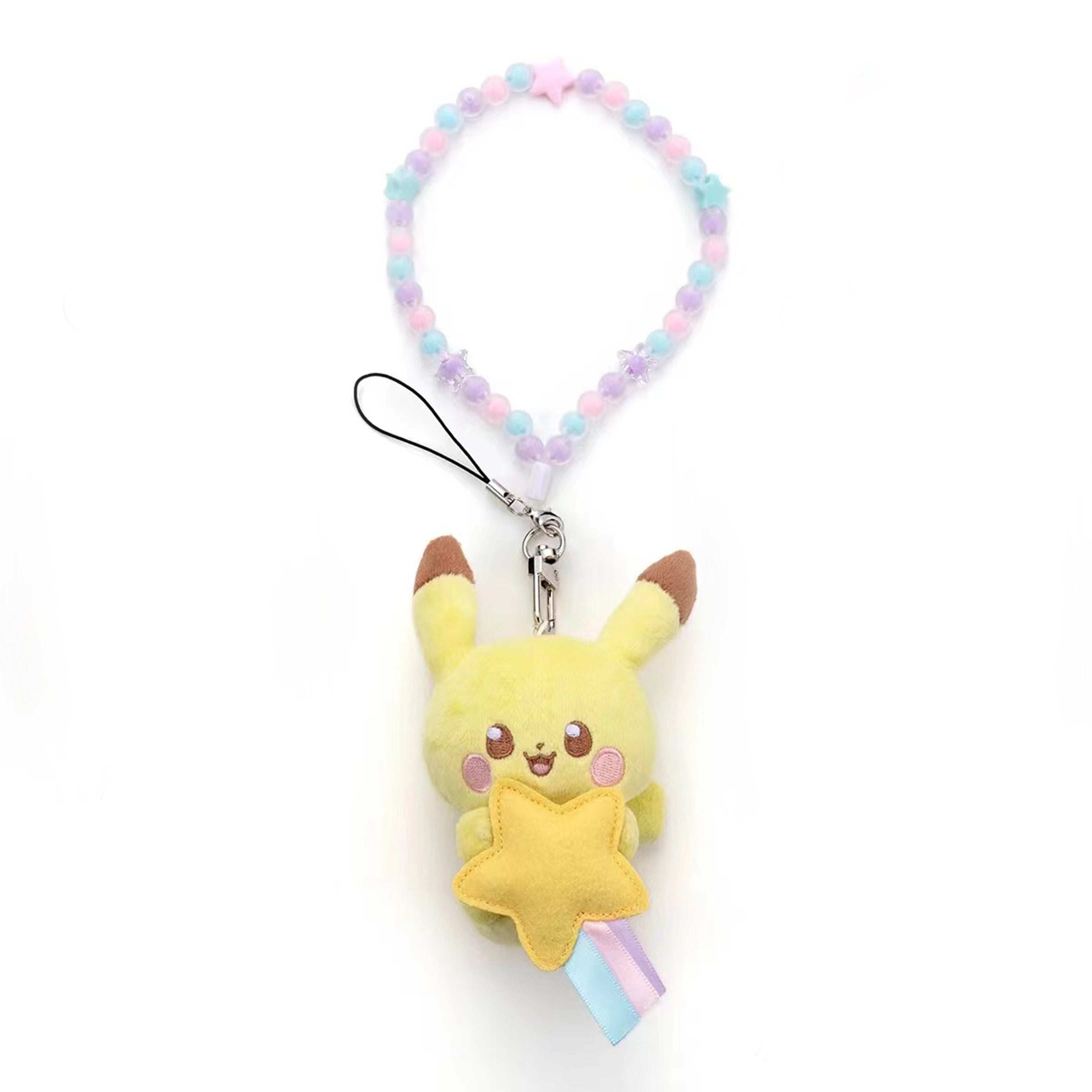 Pikachu皮卡丘｜宝可梦星空系列/抱星星彩色串珠毛绒挂件/包挂｜约9 x 7 x 6cm
