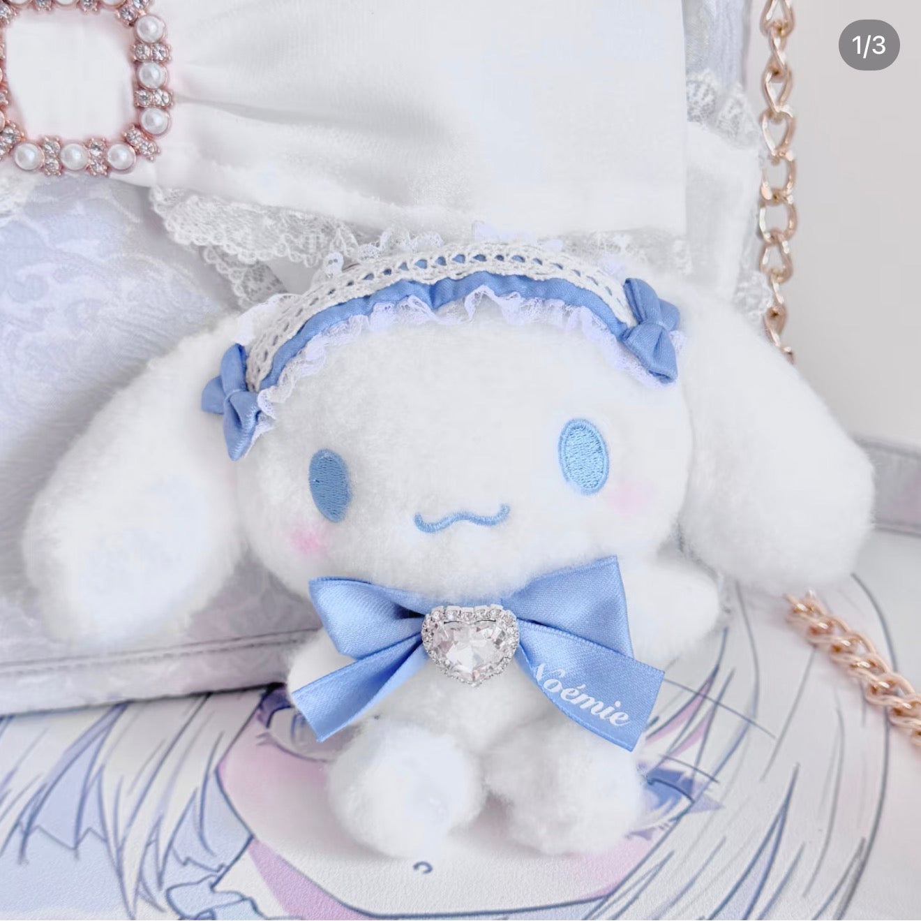 【limit 1】Sanrio｜NOEMIE Mascot Pouch Hojicha/Mascot Holder /Plush Keychain｜13 x 17 x 23cm approx.