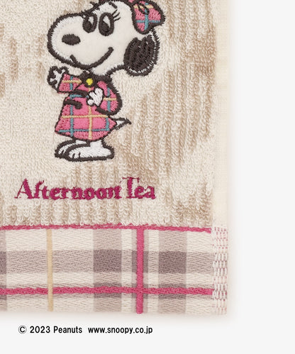 Snoopy｜Afternoon Tea英伦风限定超精美刺绣手帕/小方巾｜縦25.5cm/横25.5cm
