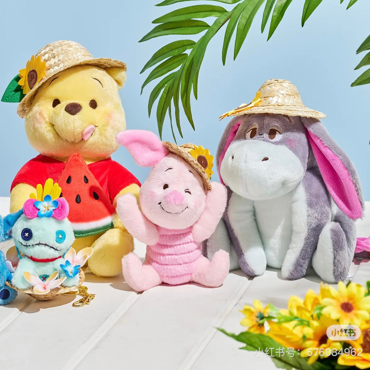 Disney｜2024 Winnie the Pooh草帽系列公仔｜約高さ26×幅14.5×奥行き18cm