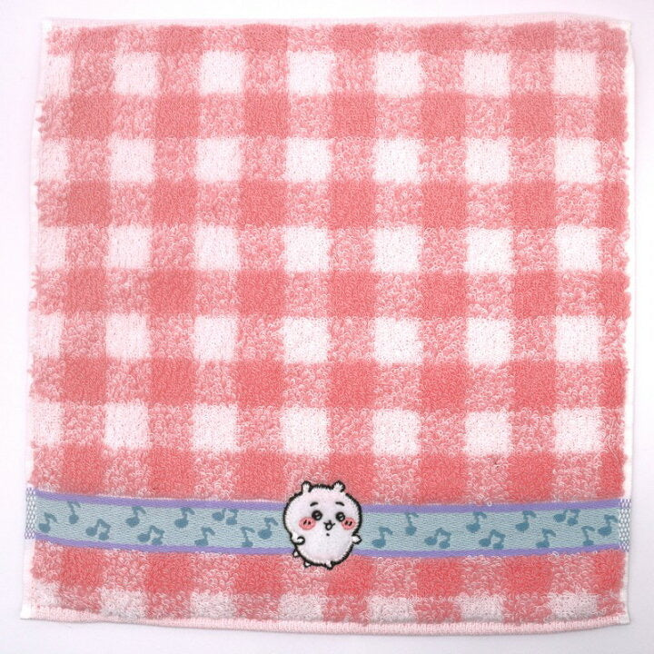 Chiikawa 吉伊卡哇｜角色音符纯棉刺绣小方巾/小毛巾｜約H250×W250mm