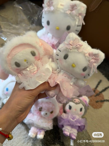 【limit 1】Sanrio｜White Cat Ballerina Mascot Holder /Plush Keychain｜9.5 x 6 x 13cm approx.