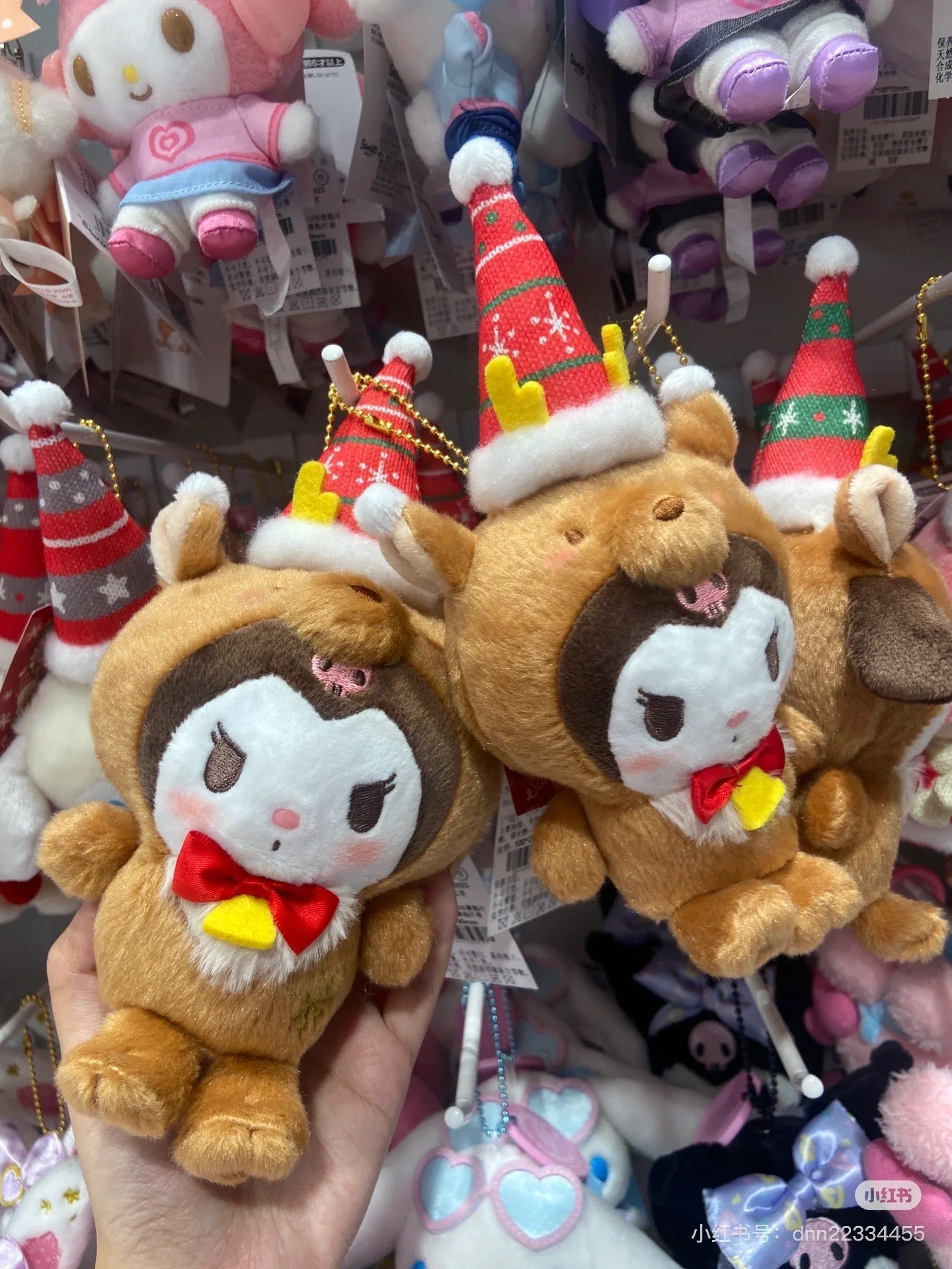 Sanrio三丽鸥｜Mascot Holder/ Christmas 2024圣诞限定可爱角色毛绒玩偶挂件/包挂｜约8.5×6.5×19cm