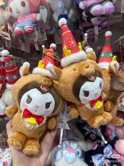 Sanrio三丽鸥｜Mascot Holder/ Christmas 2024圣诞限定可爱角色毛绒玩偶挂件/包挂｜约8.5×6.5×19cm