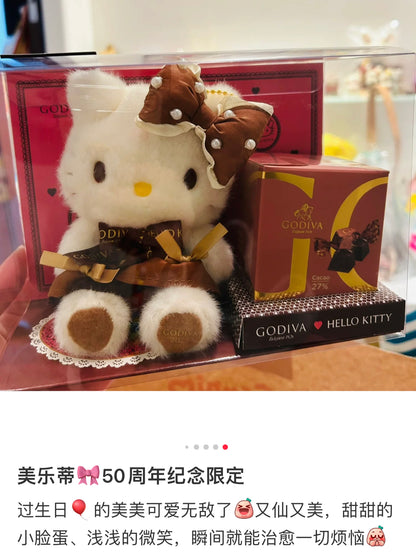 Sanrio三丽鸥｜Plush Doll Hello Kitty Sanrio x GODIVA 2025歌帝梵联名巧克力+毛绒玩偶公仔礼物套装/礼盒