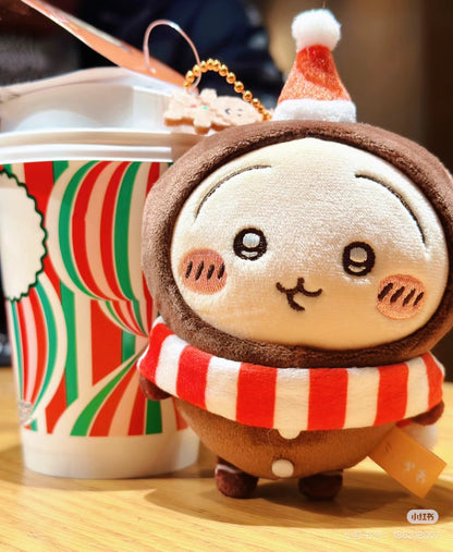 Chiikawa 吉伊卡哇｜Plush Keychain 2024圣诞限定姜饼人系列毛绒挂件/包挂｜约H140 x W90 x D55mm