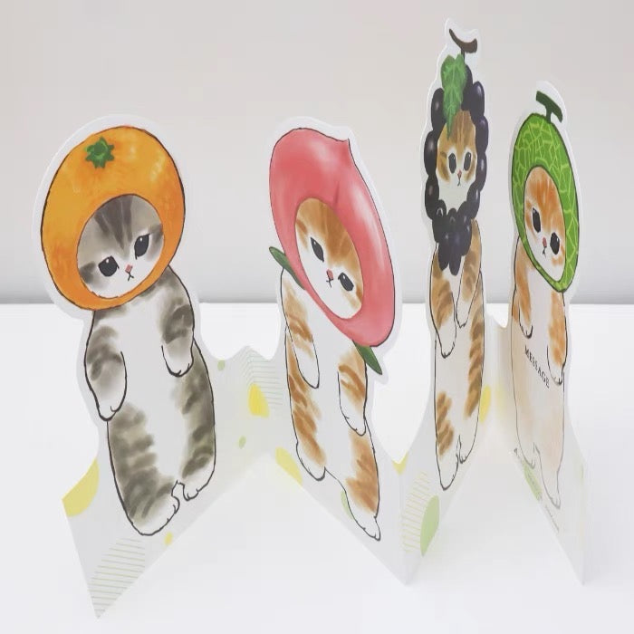 Mofusand｜3D Greeting Card - Cat / Fruit / Message For You水果鲨鱼猫给你的讯息立体贺卡｜76x112mm