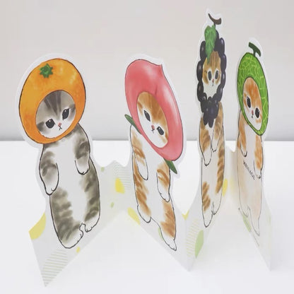 Mofusand｜3D Greeting Card - Cat / Fruit / Message For You水果鲨鱼猫给你的讯息立体贺卡｜76x112mm