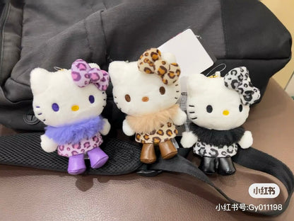 HelloKitty｜Sanrio 50th Anniversary Collection Standard Leopard Mascot Holder /Plush Keychain｜85x100x45mm approx.