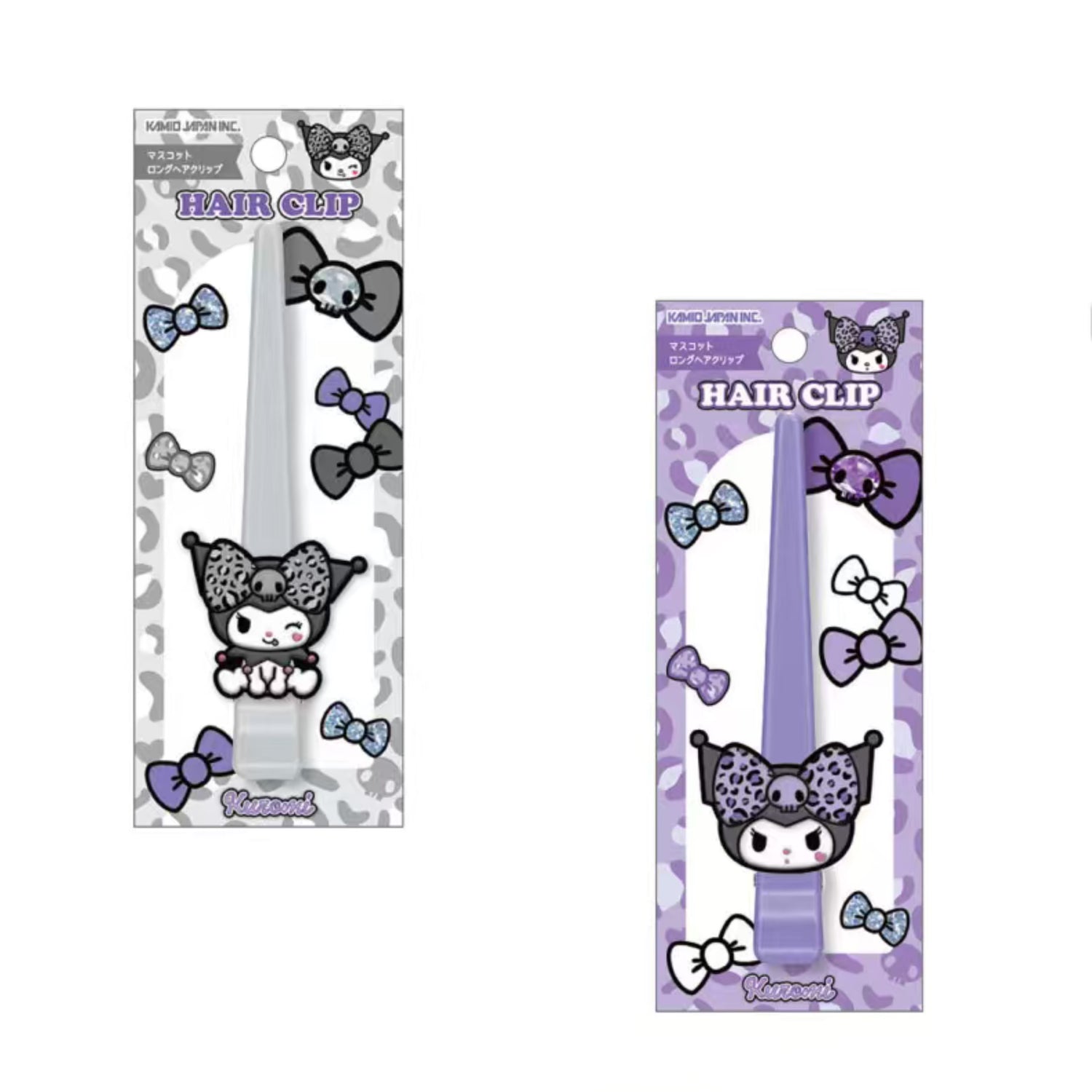 Sanrio｜Kuromi Gal Art Big Ribbon Leopard Long Hair Clip｜125×50×20mm approx.