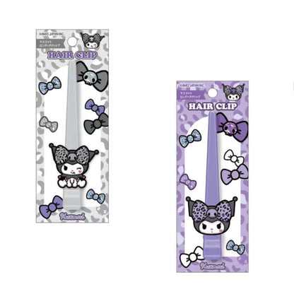 Sanrio｜Kuromi Gal Art Big Ribbon Leopard Long Hair Clip｜125×50×20mm approx.