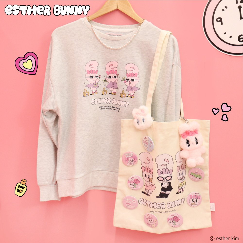 EstherBunny艾丝乐小兔｜粉粉少女心爆棚可爱图案帆布包/单肩包
