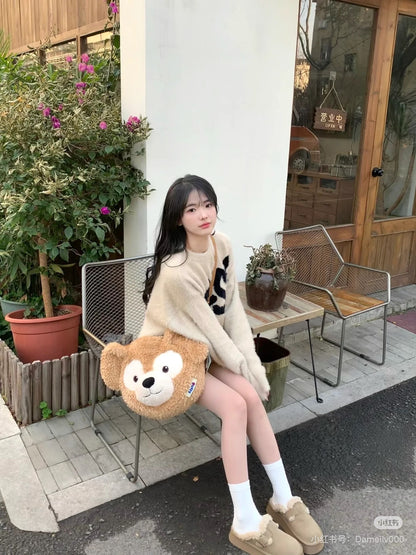 Disney SH｜超萌毛绒大脸包/多种背法/可双肩背/斜挎/手拎