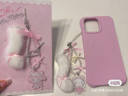 Sanrio｜White Cat Ballerina Keychain/Keyring｜1.2 x 9.9 x 18.4cm approx.