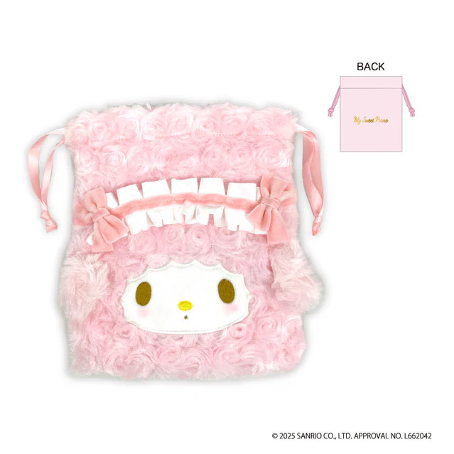Sanrio｜My Sweet Piano Fluffy Drawstring Bag｜H190 x W170 x D5mm approx.