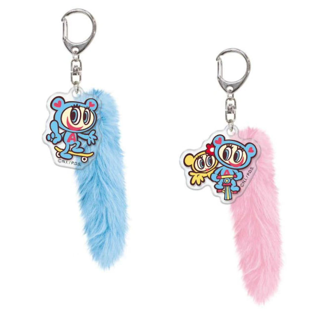 Angel Blue｜Fluffy Tail Keychain｜H180 x W50 x D30mm approx.