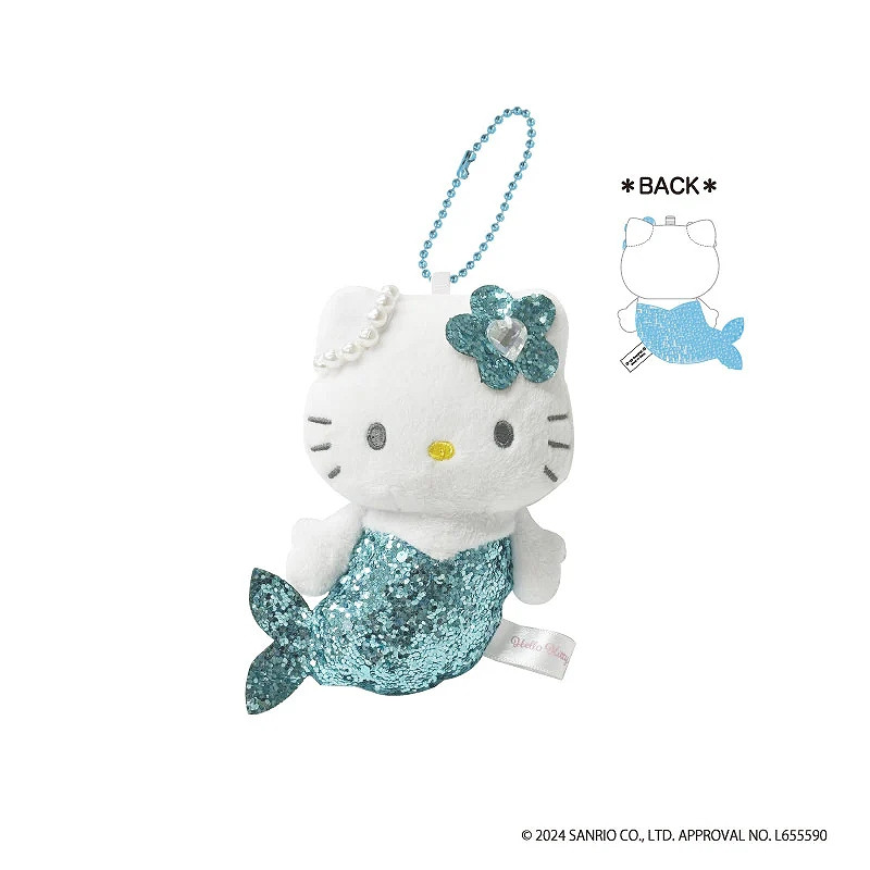 HelloKitty｜Glitter Mermaid Mascot Holder /Plush Keychain｜H100×W83×D63mm approx.