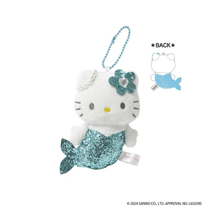 HelloKitty｜Glitter Mermaid Mascot Holder /Plush Keychain｜H100×W83×D63mm approx.