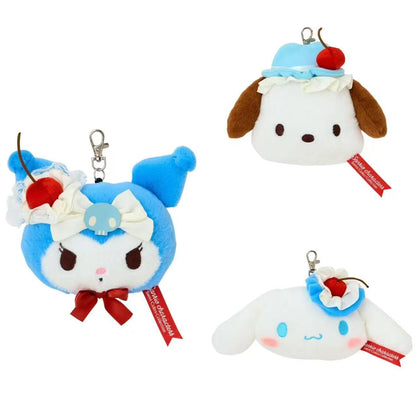 Sanrio｜Sweet Cakes Sky Blue Cherry Collection Face-Shaped Pass Case｜17×6×13.5cm approx.