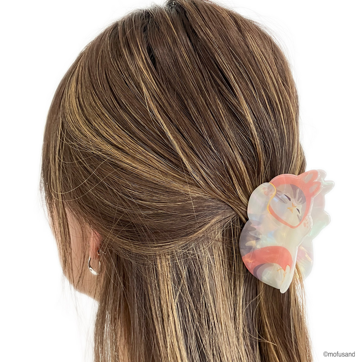 Mofusand｜Pearl Acrylic Hair Claw Clip - Cat｜H60 × W80 × D45mm approx.
