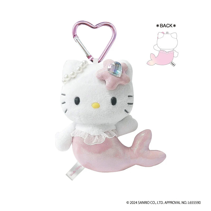 HelloKitty｜Fantasy Series Mermaid Mascot Holder /Plush Keychain｜ H12 × W8.5 × D6.5 cm approx.