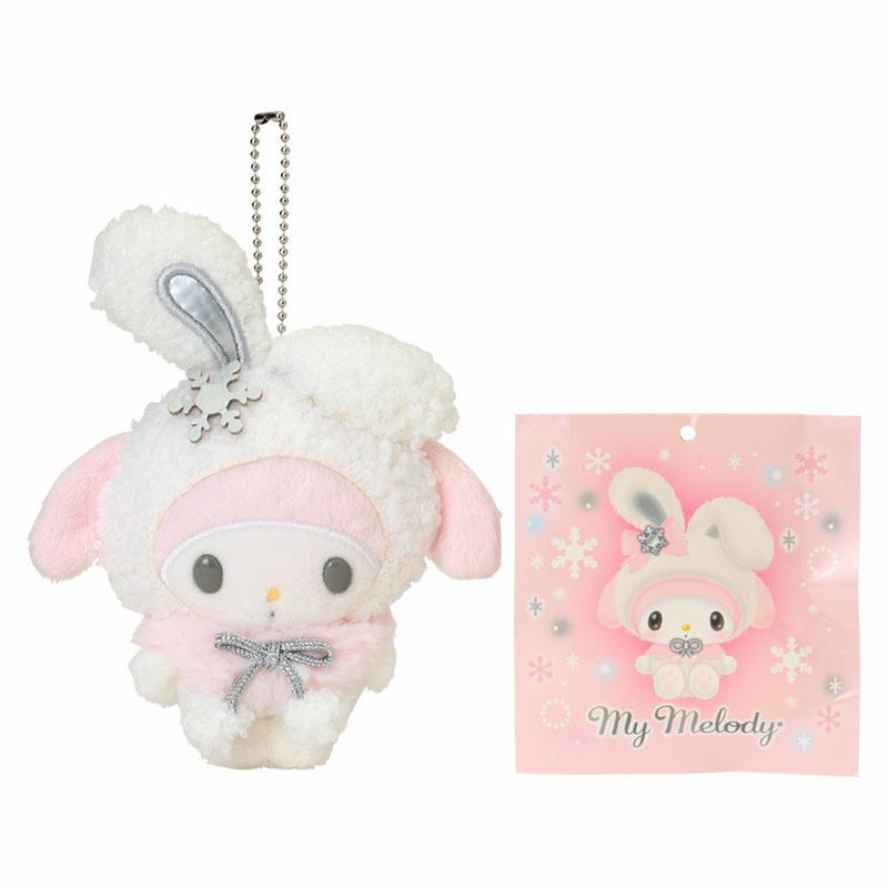 Sanrio｜Christmas Snow Rabbit &amp; Candy Ramune Mascot Holder /Plush Keychain｜9×6×13.5cm approx.