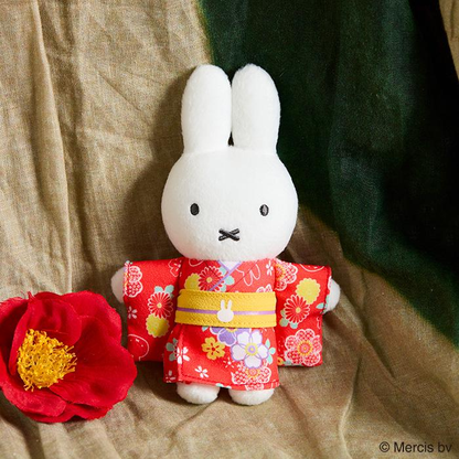 Miffy｜Kimono Flower Mascot Holder /Plush Keychainr｜H17×W11.5×D4.5cm approx.