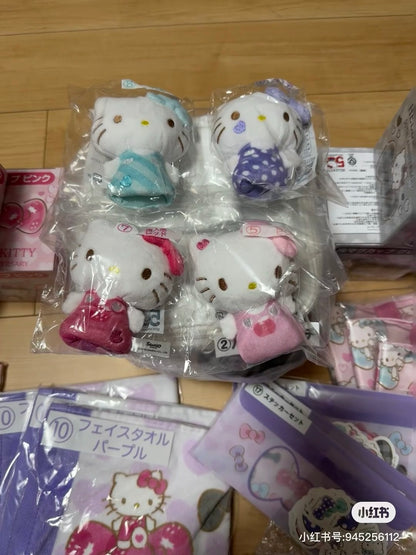 Sanrio三丽鸥｜Hello Kitty凯蒂猫50周年一番赏抽奖/蝴蝶结抱枕/超大棉花公仔/化妆包/手提包/家居拖鞋/玩偶挂件/杯碟等｜1次