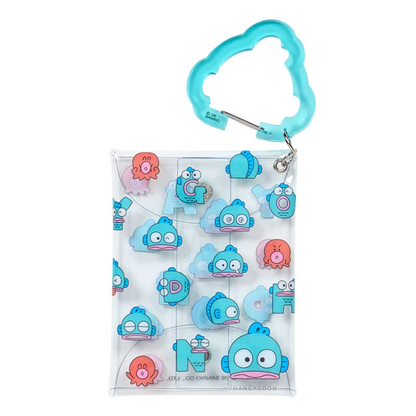 Sanrio｜Hangyodon &amp; Bad Badtz-Maru Funny Face Design Carabiner Clear Pouch｜W10 x D1.5 x H13cm approx.