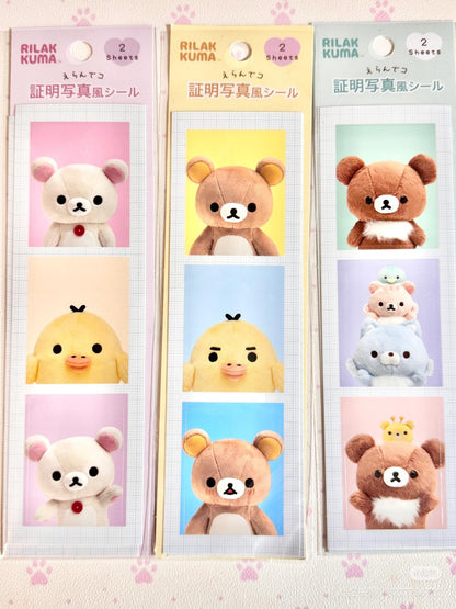 Rilakkuma轻松熊｜San-X ID Photo Style Sticker 证件照写真风可爱贴纸/2sheet入｜约200×55mm