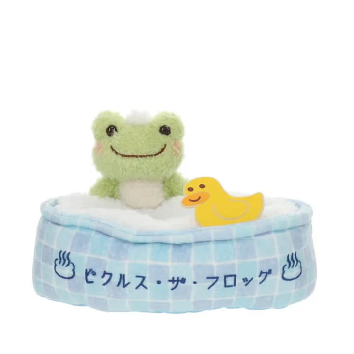 Pickles the Frog｜Plush Tissue Box Cover Smile Sauna&amp;Sento｜H13×W17×D13cm approx.