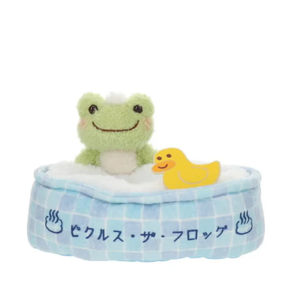 Pickles the Frog｜Plush Tissue Box Cover Smile Sauna&amp;Sento｜H13×W17×D13cm approx.