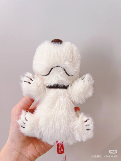 Snoopy史努比｜Nakajima Plush Toy Fuwakuta Plush Toy Mocha S毛茸茸趴趴掌上公仔/玩偶｜约4.1x1.6x4.1cm