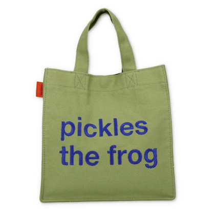 Pickles Frog泡菜蛙｜Mini Tote Bag Bottom Gusset Green always smile绿色精致刺绣迷你托特包/手提包/正反都可爱｜约H24×W24×D12cm